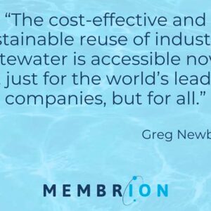 Membrion announces stellar pilot results for novel wastewater reuse solution at 100+ Accelerator Demo Day and Sustainable Innovation Expo